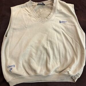 Ashworth Beige Sweater Vest w/ Navy Embroidery (Still Waters logo). Warm lining.